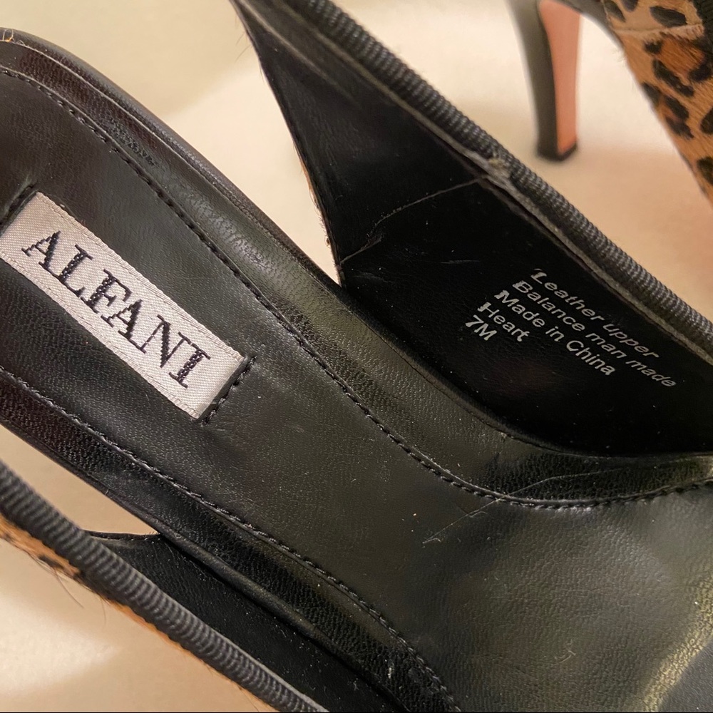 ✨GUC Alfani Leopard Bow Sling Back Heels - Picture 4 of 4